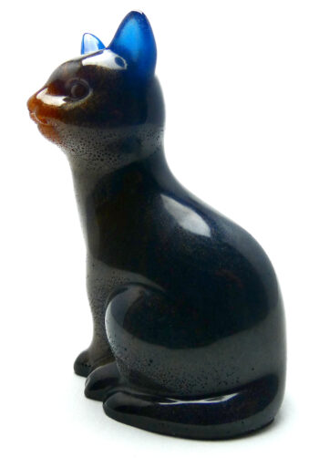 Kattenbeeldje Epoxy - Blauw & Brons