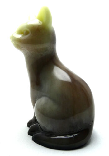 Kattenbeeldje Epoxy - Crème Geel Glow & Bruin