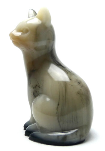 Kattenbeeldje Epoxy - Creme Zwart & Glow