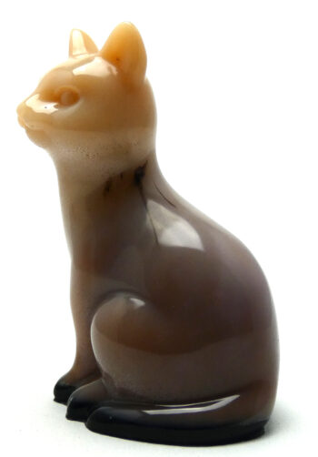 Kattenbeeldje Epoxy - Creme Grijs Glow & Zwart