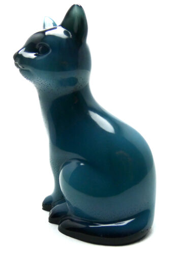 Kattenbeeldje Epoxy - Donker Turquoise & Zwart