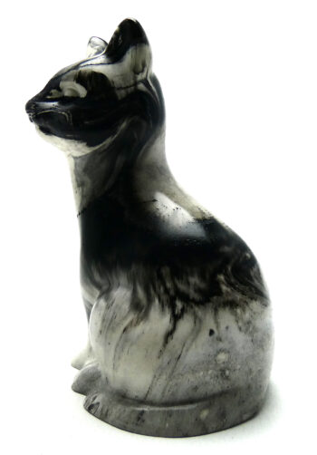 Kattenbeeldje Eco Resin - Zwart & Wit