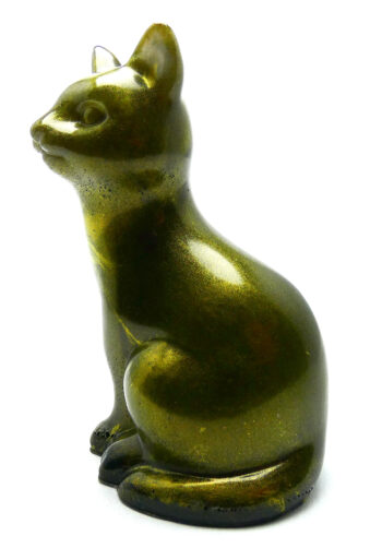 Kattenbeeldje Epoxy - Zwart & Goud Mica - B-Stock 2