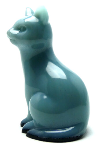 Kattenbeeldje Epoxy - Grijsblauw & Zwart Serie