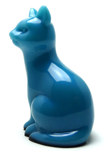 Kattenbeeldje Epoxy - IJsblauw Opaal