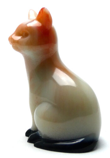 Kattenbeeldje Epoxy - Ivoor Oranje Mica & Zwart