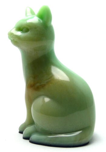 Kattenbeeldje Epoxy - Jade & Lichtbruin Mica