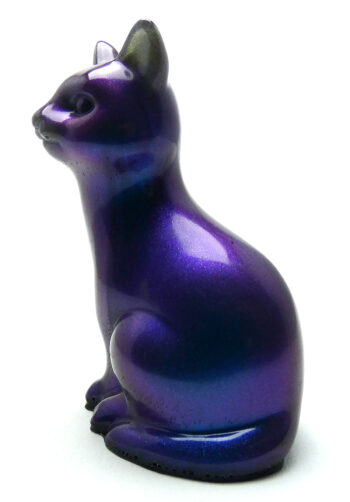 Kattenbeeldje Epoxy - Paars & Blauw Mica