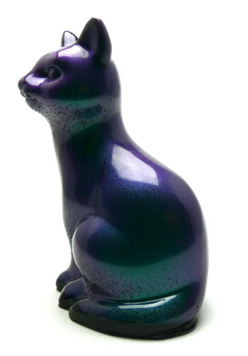 Kattenbeeldje Epoxy - Paars & Groen Mica