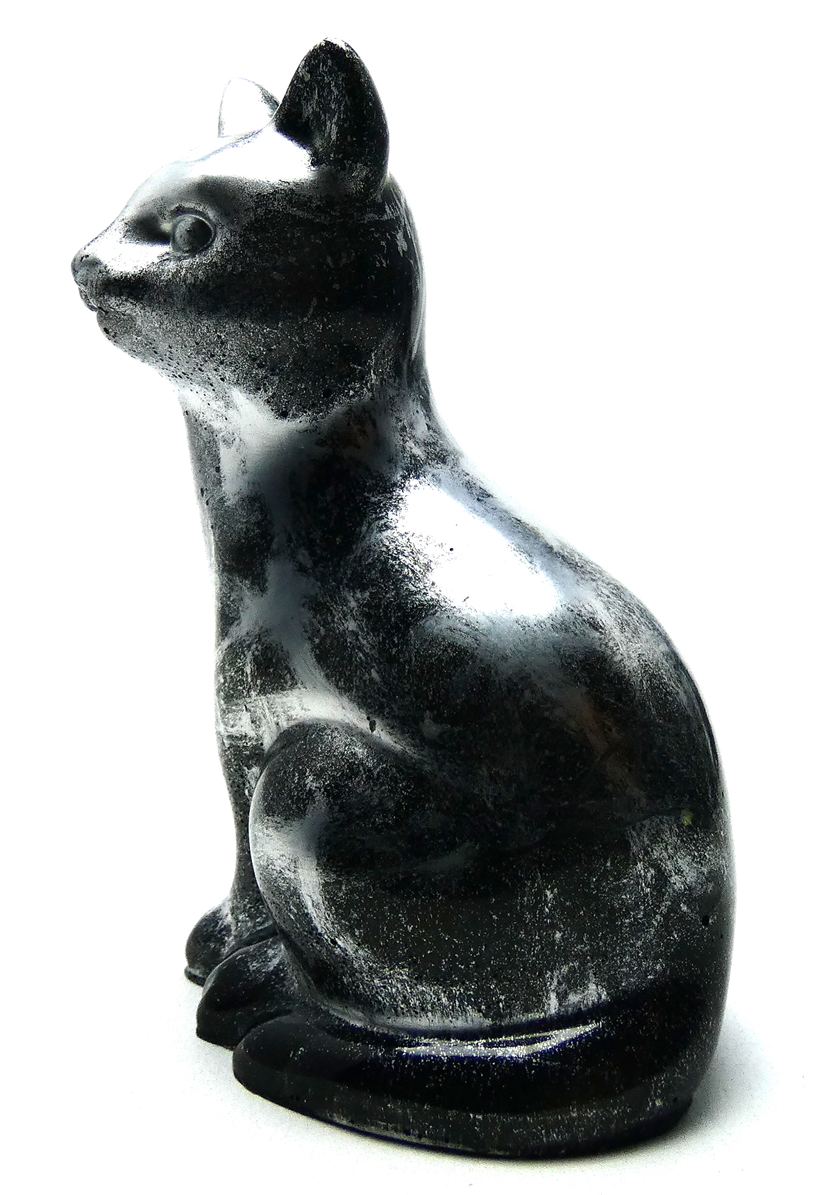 Kattenbeeldje Epoxy - Zilver & Zwart Serie