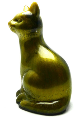 Kattenbeeldje Epoxy - Goudgeel Mica & Zwart