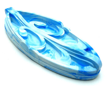 Wierook Houder Eco Resin - Jugendstil - Cyaan, Blauw & Wit Marmer Effect