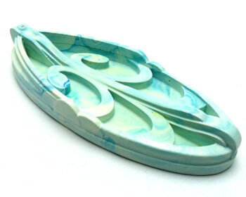 Wierook Houder Eco Resin - Jugendstil - Mintgroen & Blauw  Marmer Effect