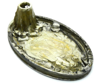 Wierook Houder Eco Resin - Volcano - Gouden Lava