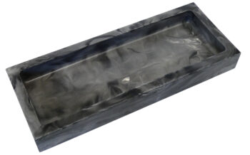 Rechthoekige Schaal Eco Resin Medium - Antraciet Grijs Flow 1