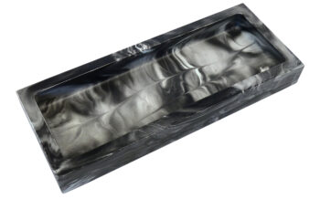 Rechthoekige Schaal Eco Resin Medium - Antraciet Zwart Wit