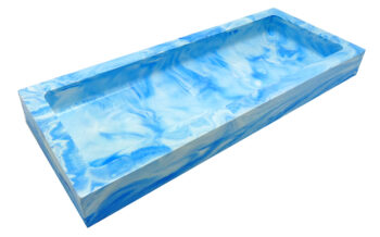 Rechthoekige Schaal Eco Resin Medium - Blauw & Wit