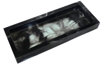 Rechthoekige Schaal Eco Resin Medium - Mintgroen Diepzwart Grijs