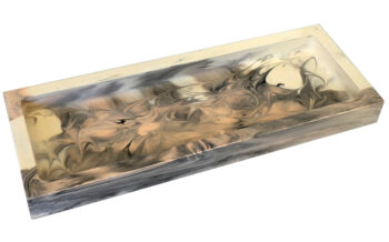 Rechthoekige Schaal Eco Resin Large - Grijs Wit & Oudroze