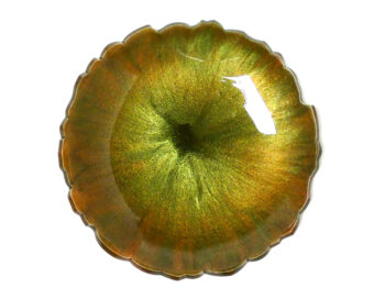 Ronde Schaal Epoxy - Koperen Kattenoog