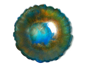 Ronde Schaal Epoxy - Koperen Kratermeer